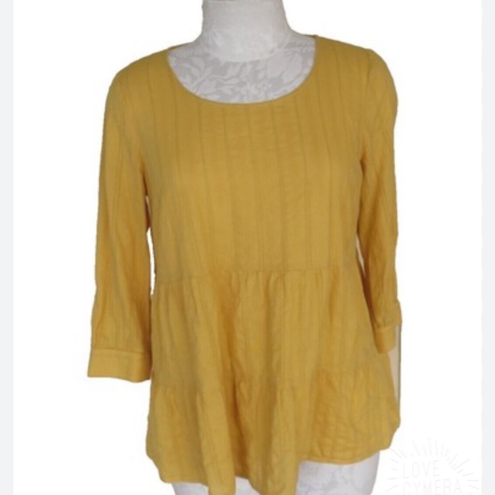 J. Jill Mustard Yellow Blouse